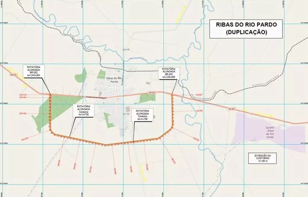 Projeto de semianel viário em Ribas do Rio Pardo (Foto: Reprodução/Escritório de Parcerias Estratégicas)