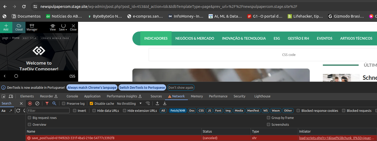 Error on TagDiv Composer