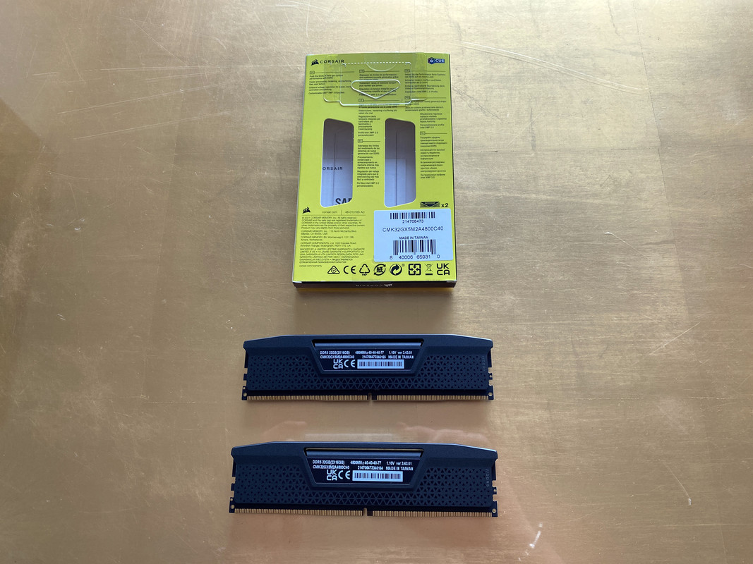 Corsair Vengeance Ddr5 32gb 4800 CMK32GX5M2A4800C40 dietro