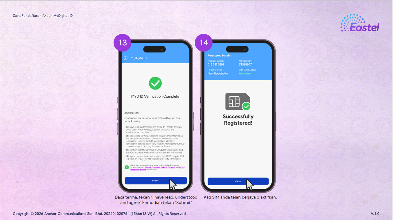 Panduan bergambar EASTEL MyDigital ID bahagian 6