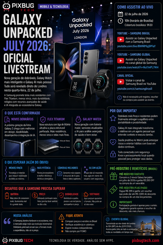 Galaxy Unpacked acontece hoje: Samsung prepara novos dobráveis e tenta provar que a IA precisa de outro formato