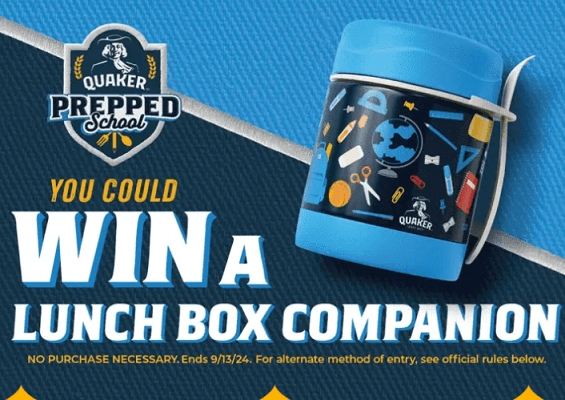 Win a Quaker-Branded Thermal Jar: 2024 Back to School Instant Win Game Win a Quaker-Branded Thermal Jar: 2024 Back to School Instant Win Game
