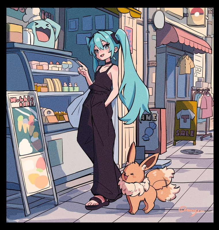 hatsune-miku-eevee-and-wobbuffet-pokemon