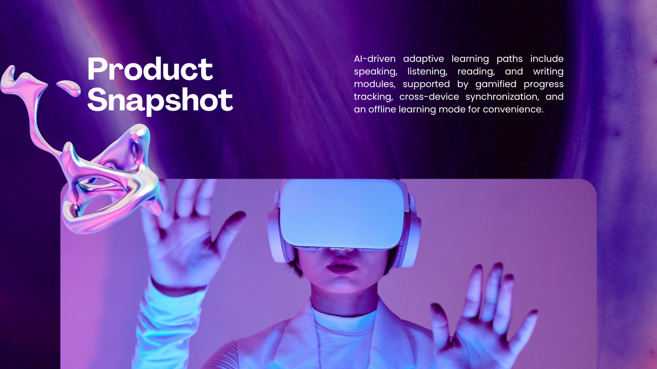 Purple and White Modern VR Business Pitch Deck Presentation