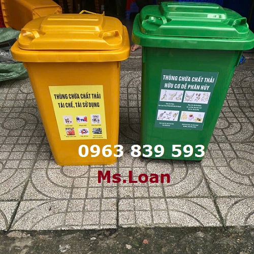 Thùng rác 60lit nắp đậy kín có bánh xe / lh 0963 839 593 Ms.Loan