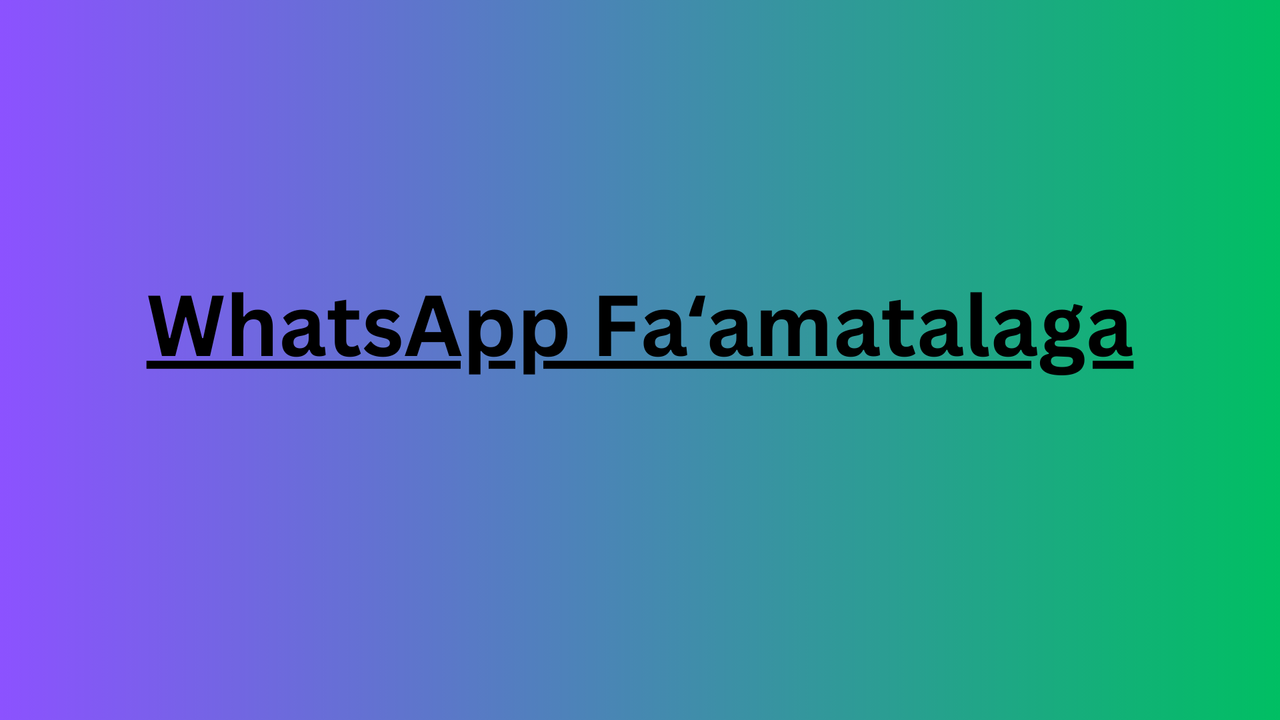 WhatsApp Faʻamatalaga