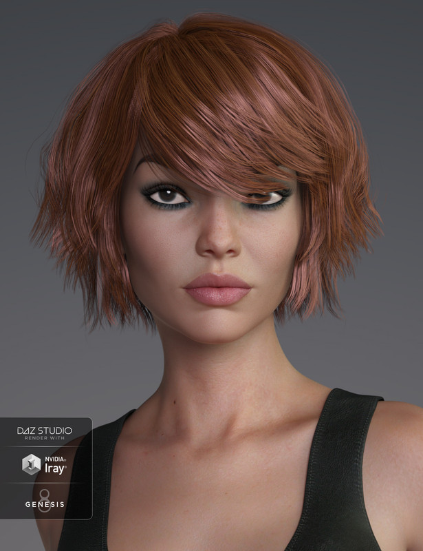 Pop Cut Hair for Genesis 3 and 8 Female s 1