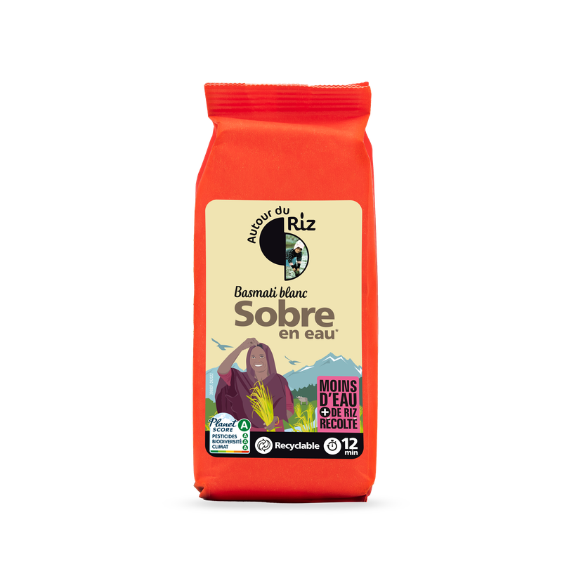 Riz Basmati blanc Sobre en eau Commerce équitable, Autour du Riz, 400g