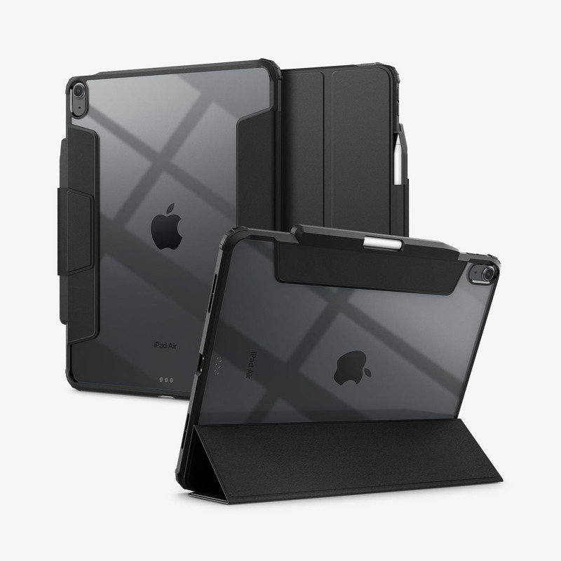 Forro Spigen Ultra Hybrid Pro en un iPad Air 13 pulgadas, mostrando su diseño híbrido.