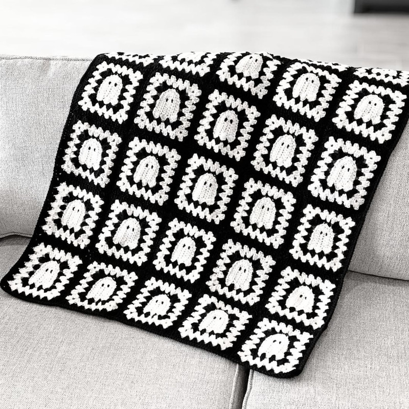Ghost Granny Square Blanket