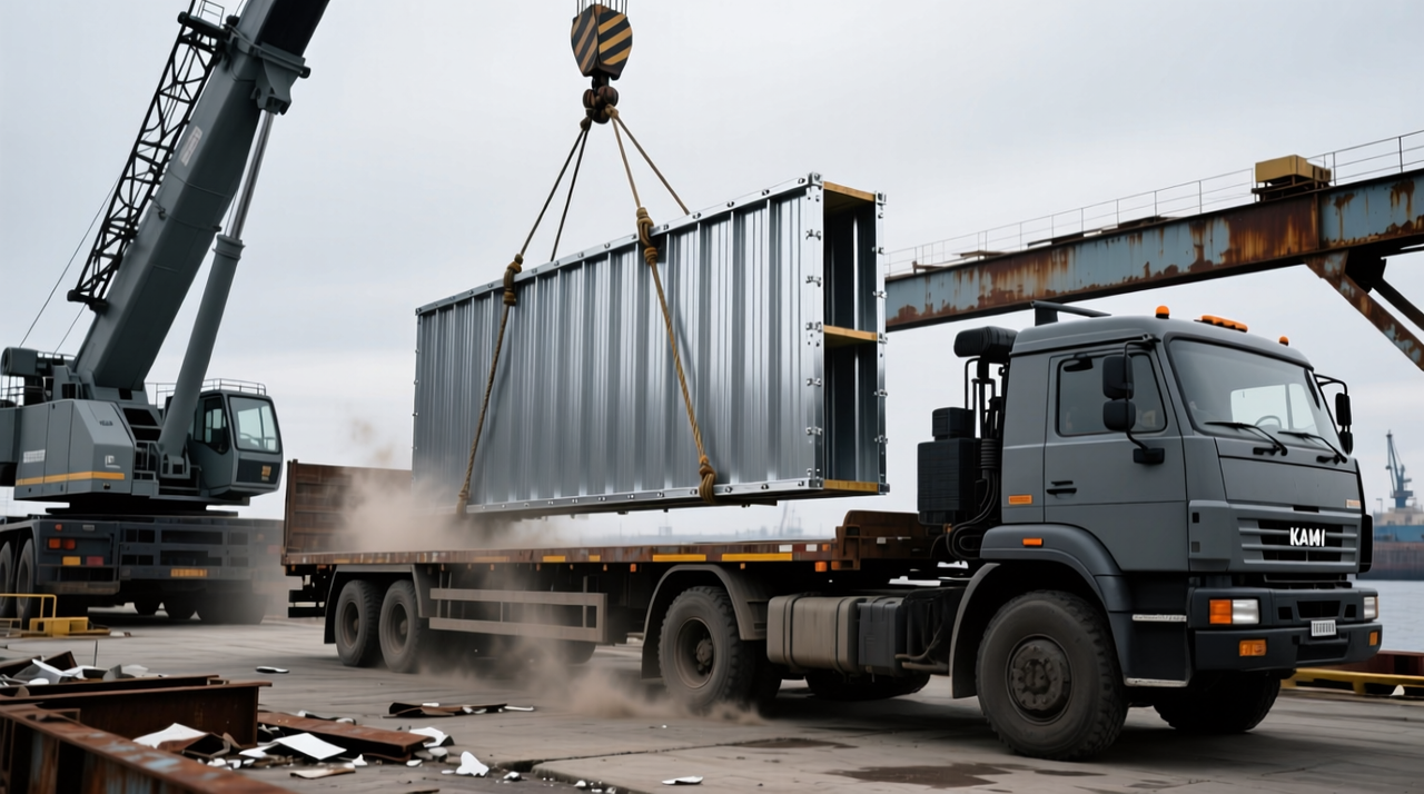 Погрузка сэндвич панелей