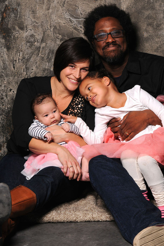 W. Kamau Bell with his wife and children