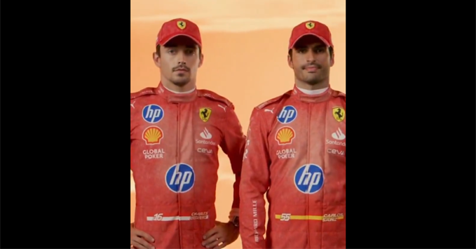 Ferrari reveals special suits for Charles Leclerc and Carlos Sainz in Las Vegas
