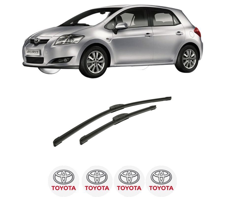 Set stergatoare auto TOYOTA AURIS (_E15_) din 2006-2012, pentru parbriz auto, 2 bucati, Bosch Aerotwin Retrofit, din cauciuc siliconat rezistent, 4 Stickere Auto TOYOTA