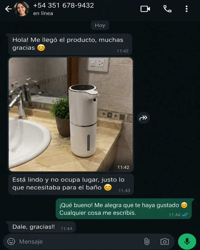 Chat de WhatsApp cliente 2