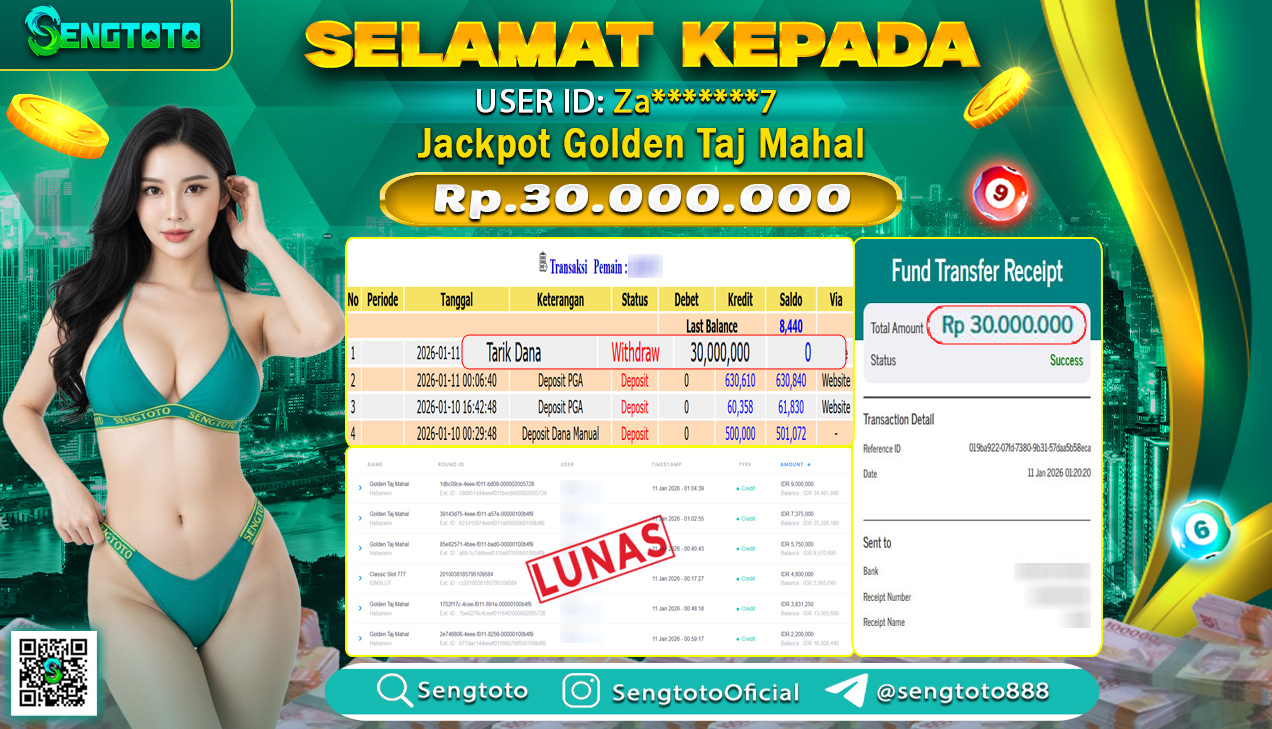 BUKTI PEMBAYARAN SLOT GOLDEN TAJ MAHAL