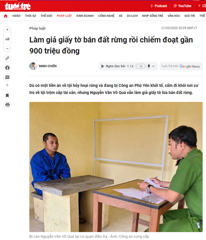 lua dao Nguyen Van Vo Lừa thành công 620 triệu đồng & 96 chỉ vàng bằng "sổ đỏ" mua online
