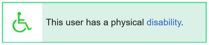 this user has a physical disability