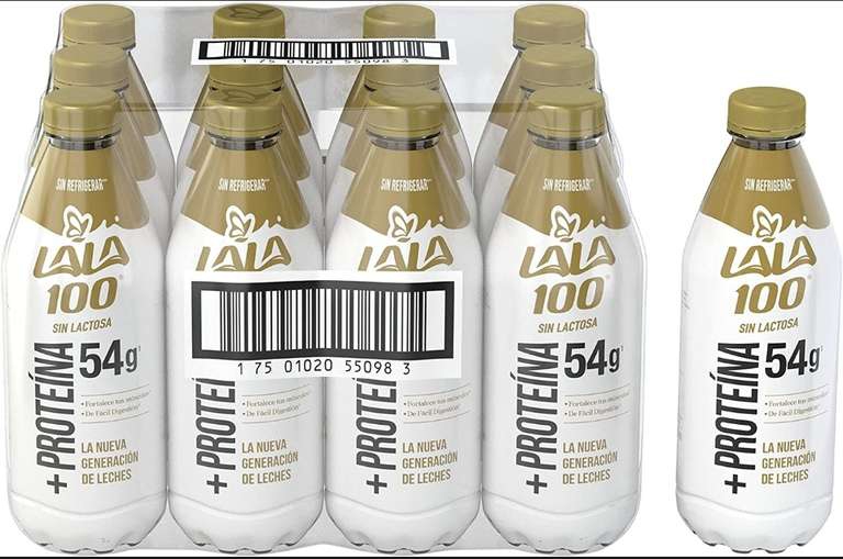 Amazon: Leche Lala 100 +Proteina Paquete de 12 (1L c/u) 
