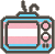 a television with the colors of the trans flag