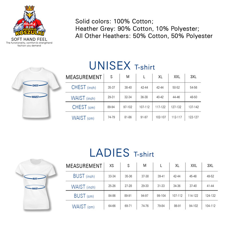 Size chart T-shirt for women
