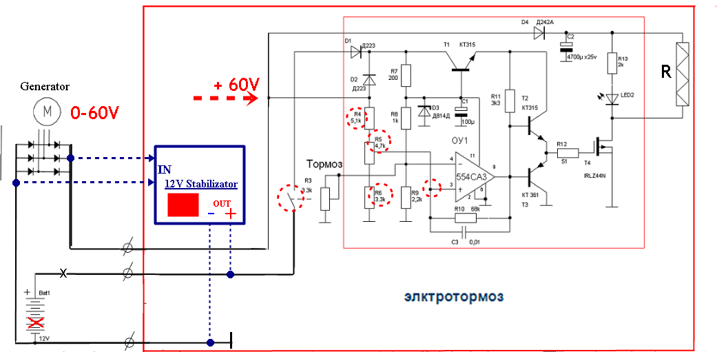Схема узла тормоза