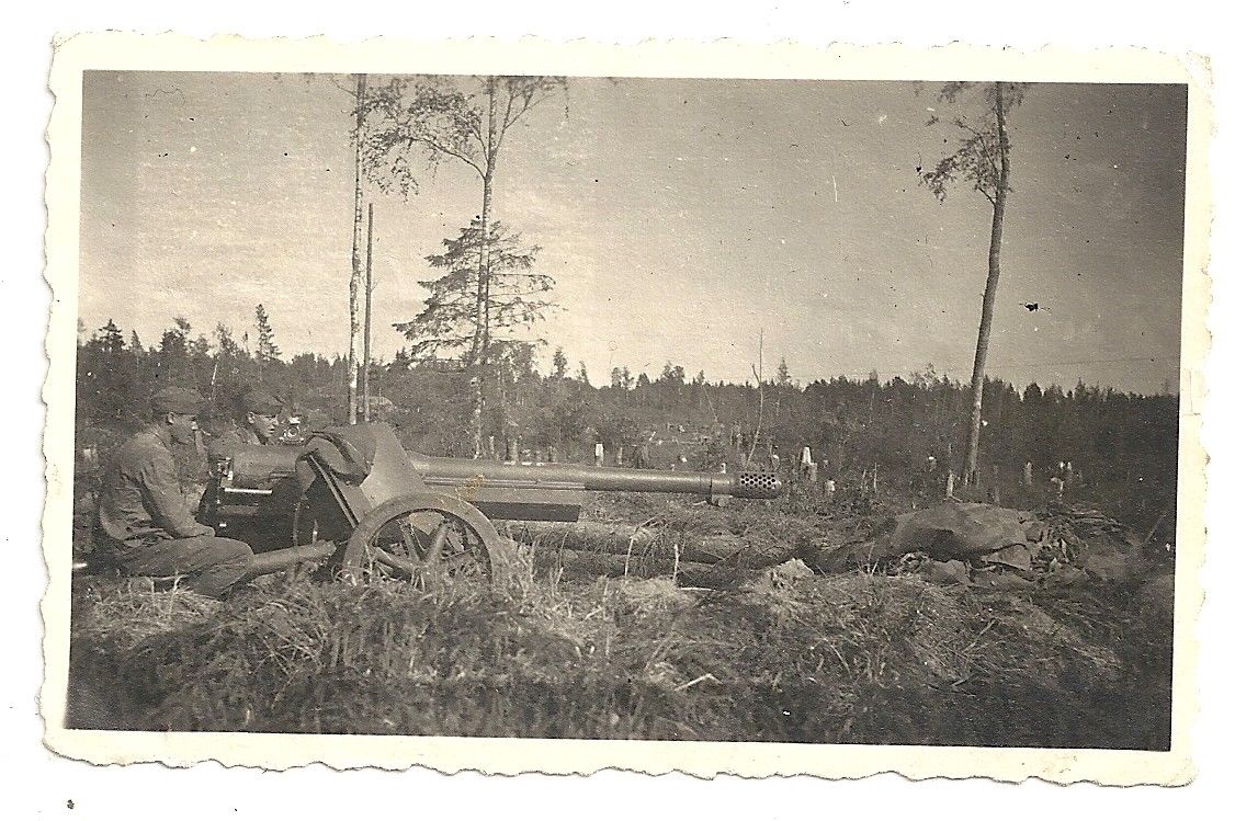 Orig.Foto PaK - Geschütz Wehrmacht in Feuerstellung WW2
