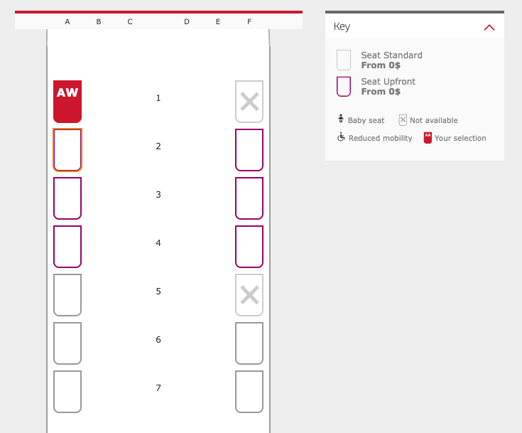 Iberia seat selection with 360° preview option