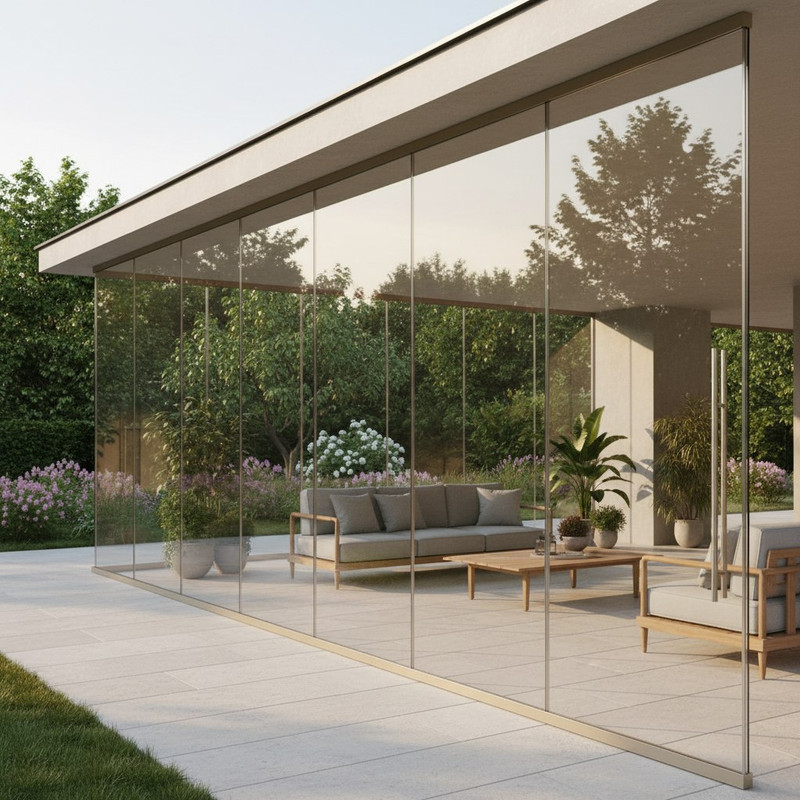 Глухое безрамное остекление