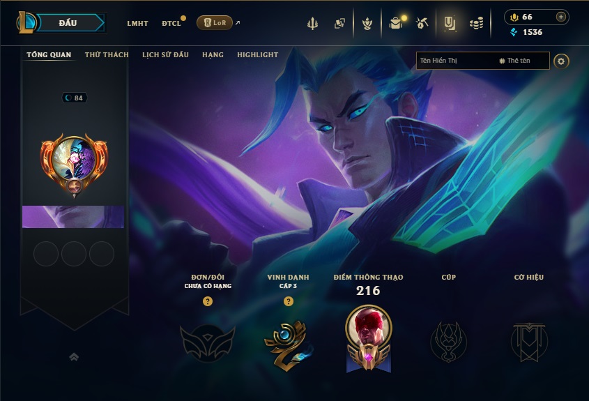 Acc LMHT # - Không Khung