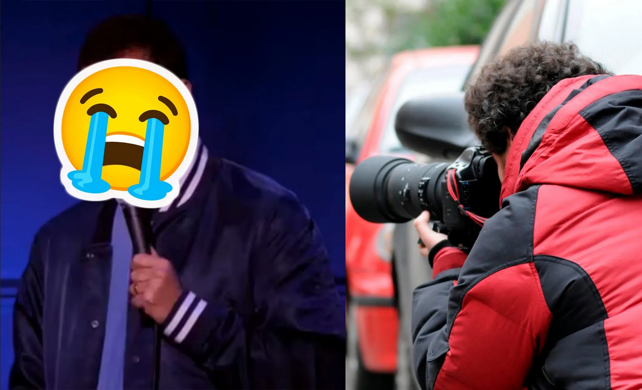 Captan a famoso y querido actor en la banqueta de un hotel con aspecto desaliñado