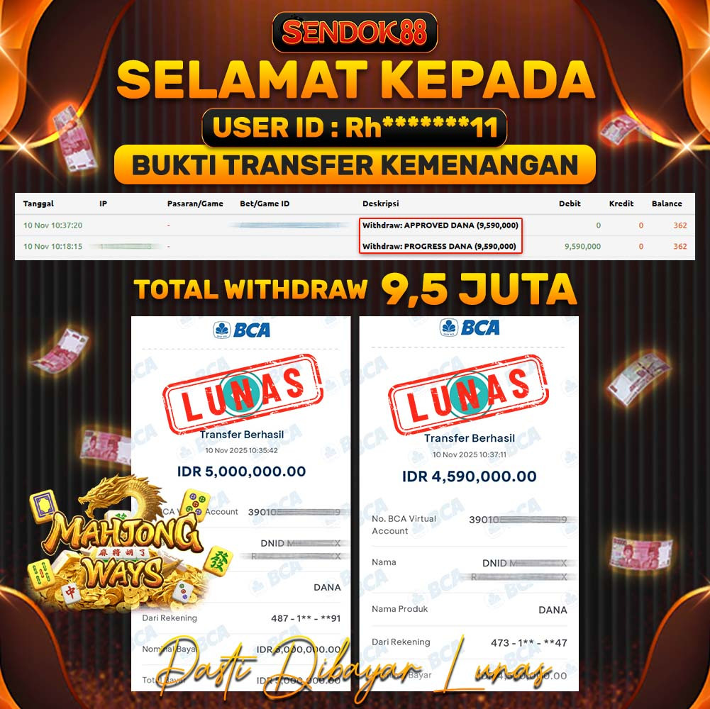 SENDOK88 JEPE! MAHJONG WAYS Rp 9.590.000,- LUNAS!