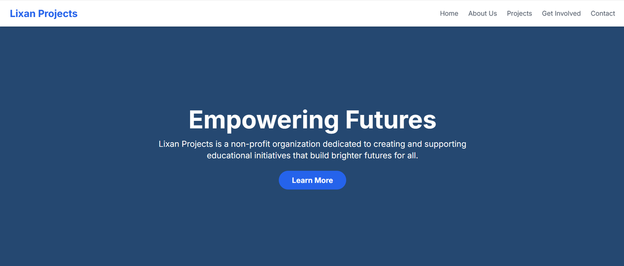 Screenshot of the Lixan Projects website designed by Teddi Digital.