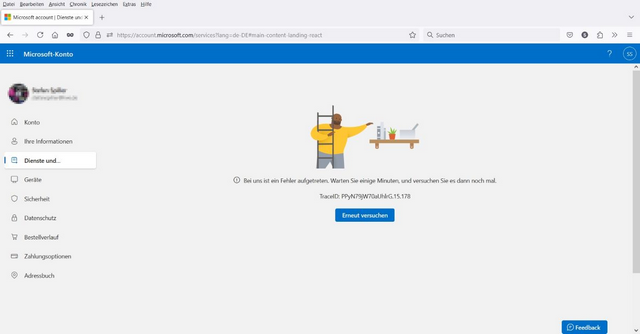 Microsoft 365-Account leer