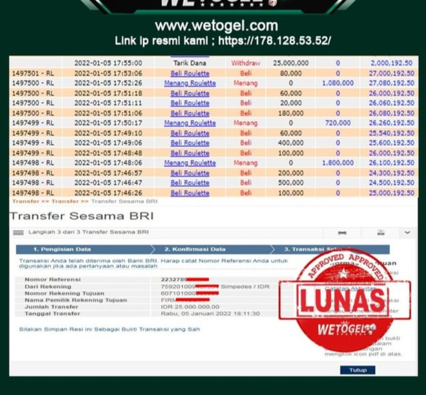 bukti jp paus