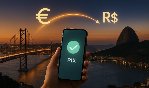 euros para reais com pix