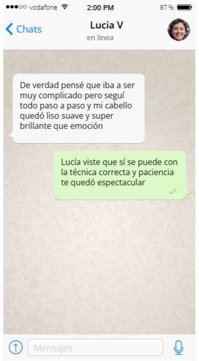 Resultado de alisado profesional