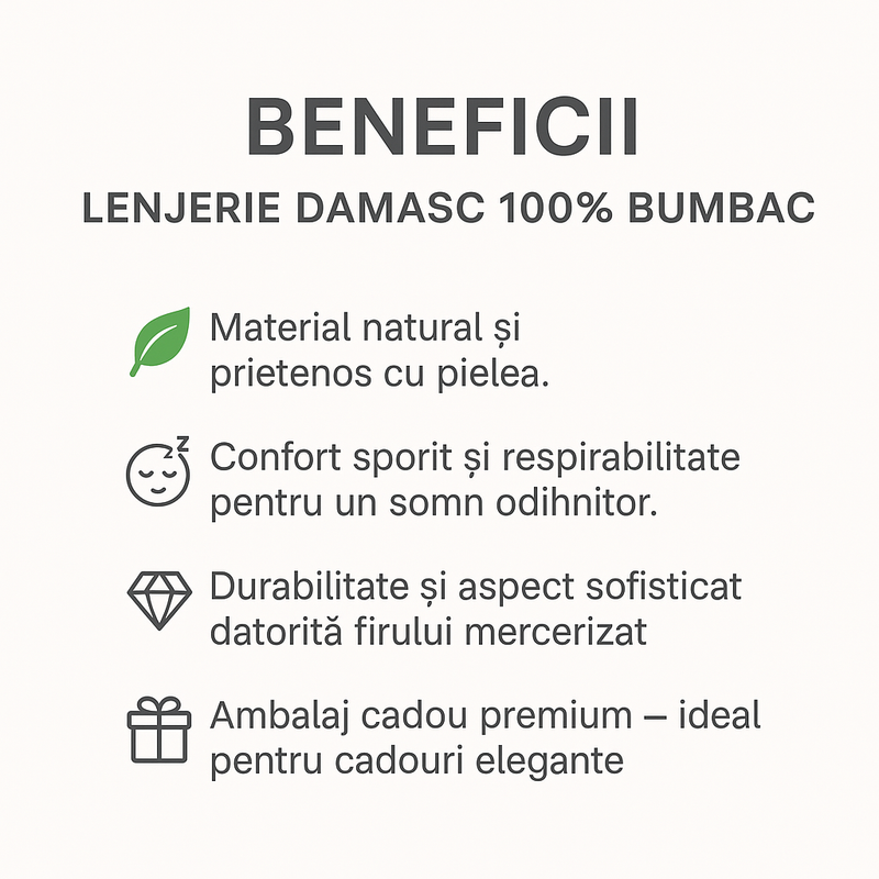 Beneficii lenjerie damasc