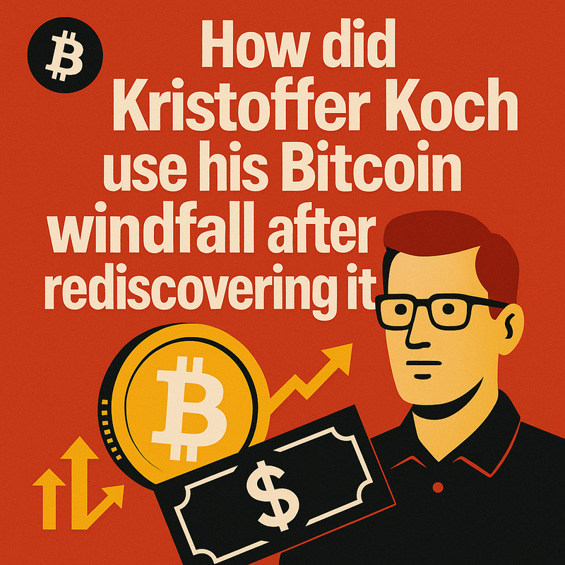 How did Kristoffer Koch use his Bitcoin windfall after rediscovering it