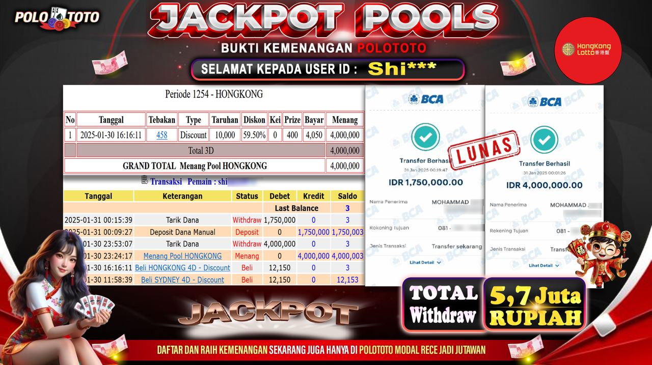 POLOTOTO JACKPOT TOGEL PASARAN HONGKONG Rp.5,750.000,-