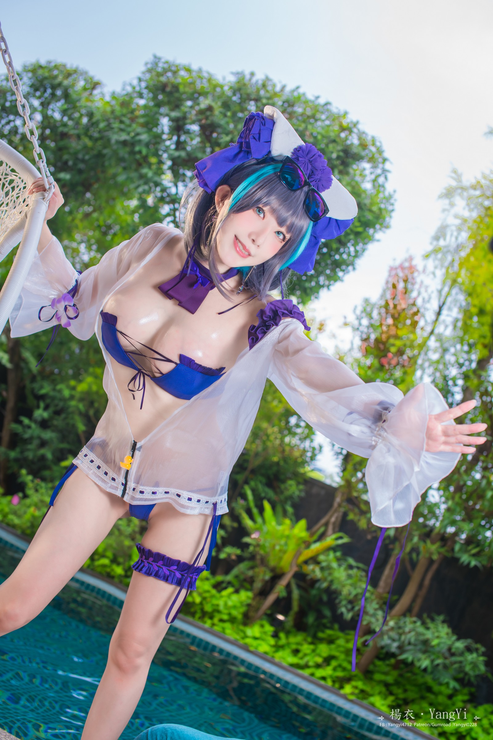 楊衣 Yangyi – 柴郡 Cheshire Cosplay 写真视频合集（55P+2V-261MB）碧蓝航线插图2
