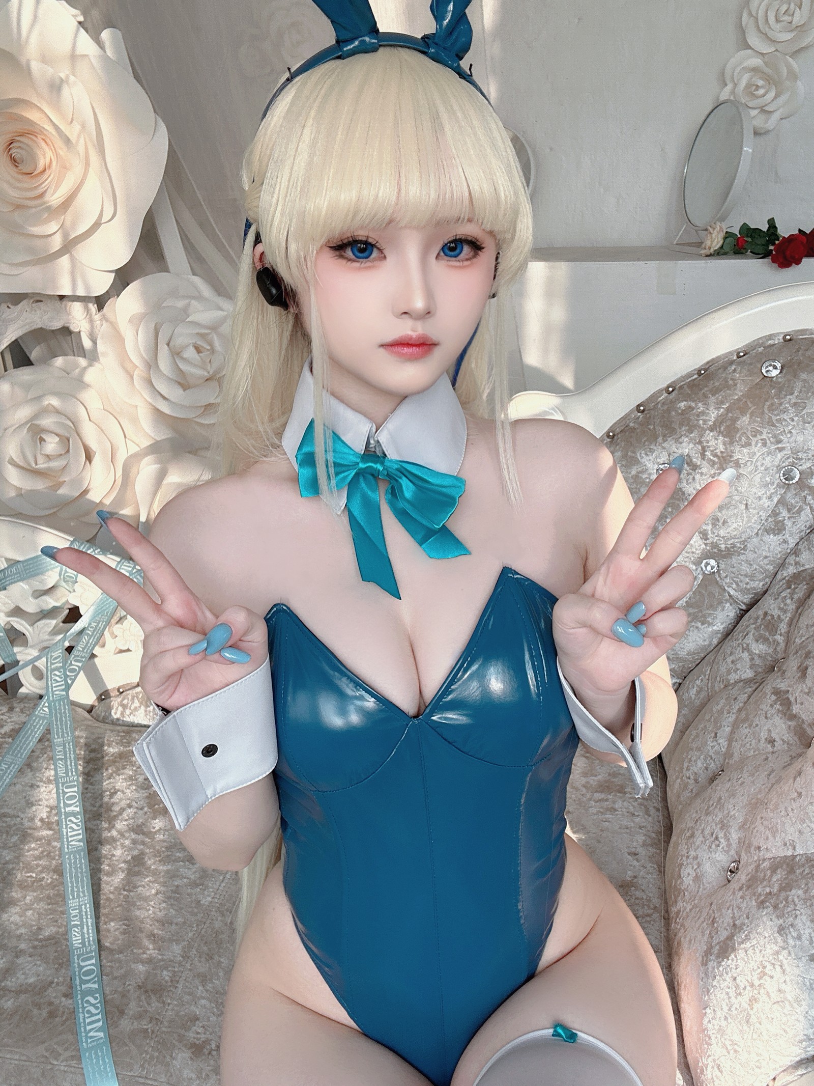 屿鱼 Yuyu Toki × 飛鳥馬トキ 蓝色兔女郎 Cosplay 写真集（45P｜522MB）插图4