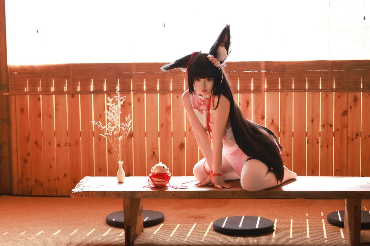 g44 不 会 受伤长门写真作品，日式庭院里的温柔背影插图4