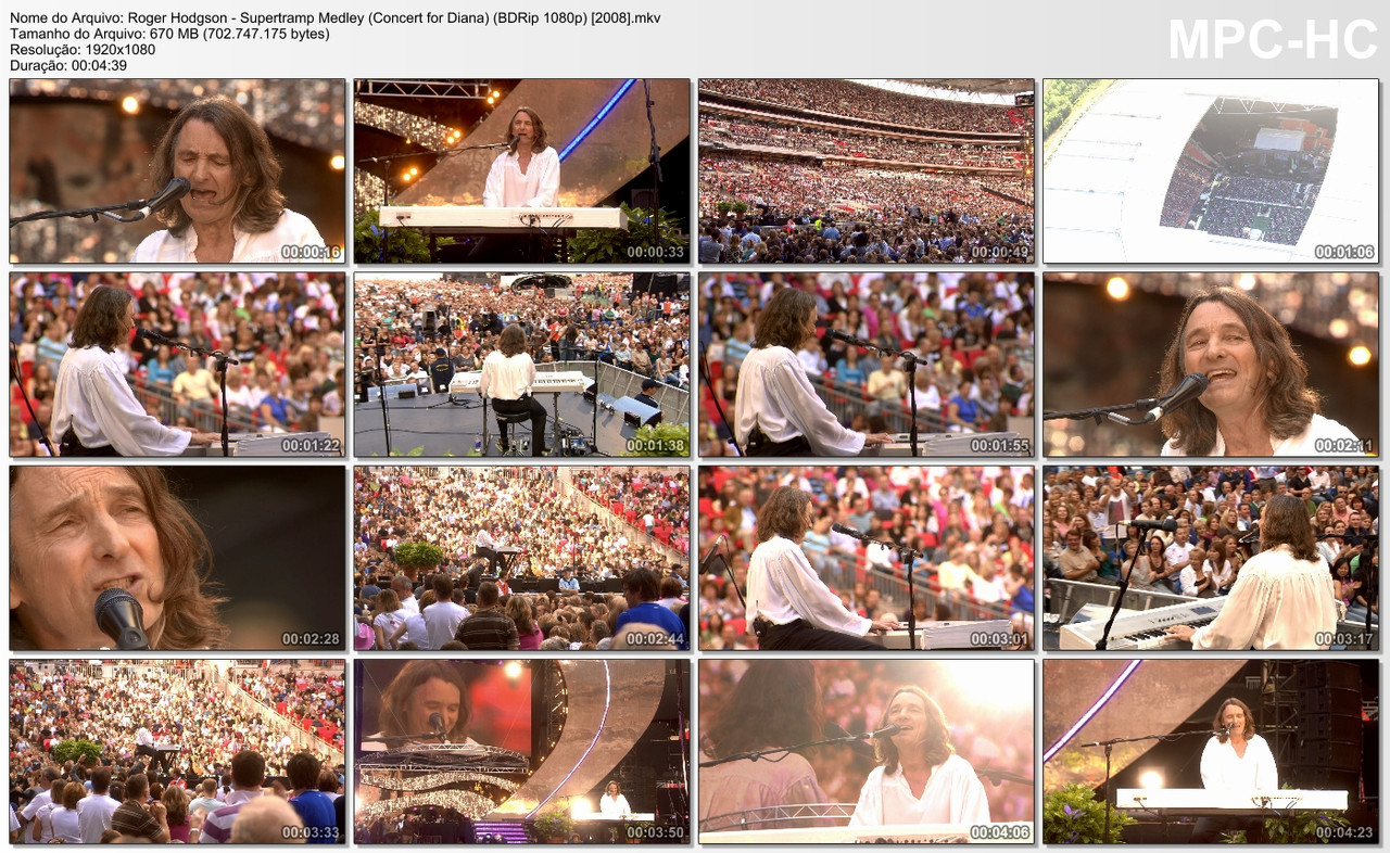 Roger Hodgson - Supertramp Medley (Concert for Diana) (BDRip 1080p) [2008]