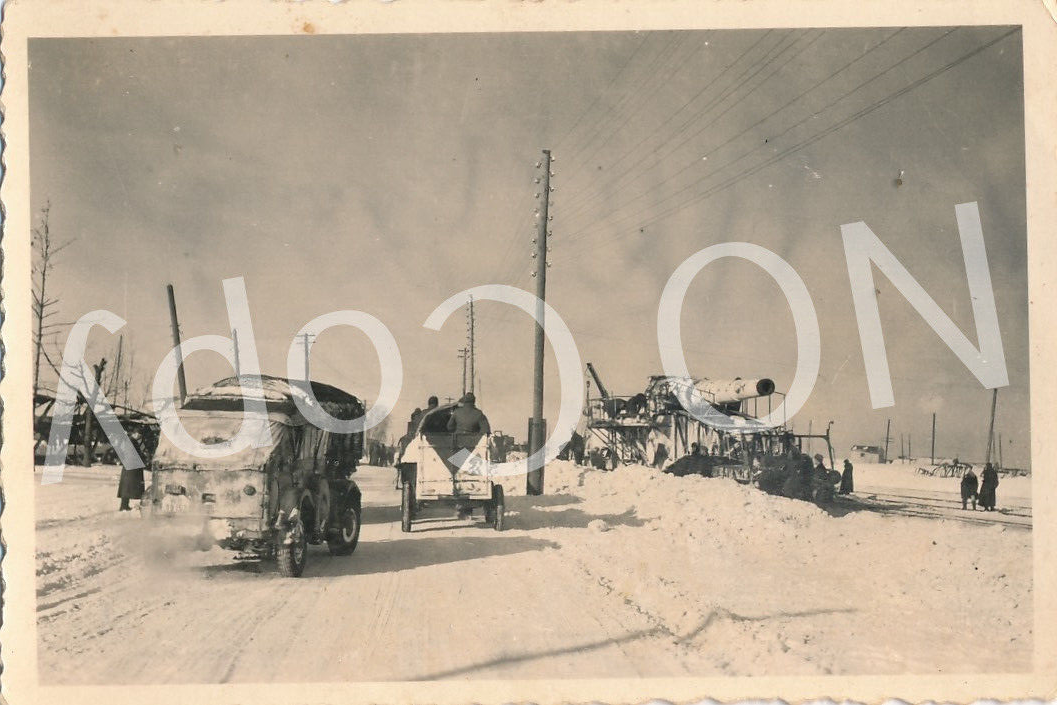 Foto WKII - schweres Eisenbahn Geschütz in Russland im Einsatz 1941
