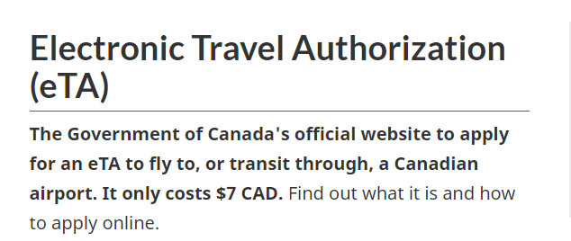 Electronic Travel Authorization Canada (eTA): Visado - Foro USA y Canadá