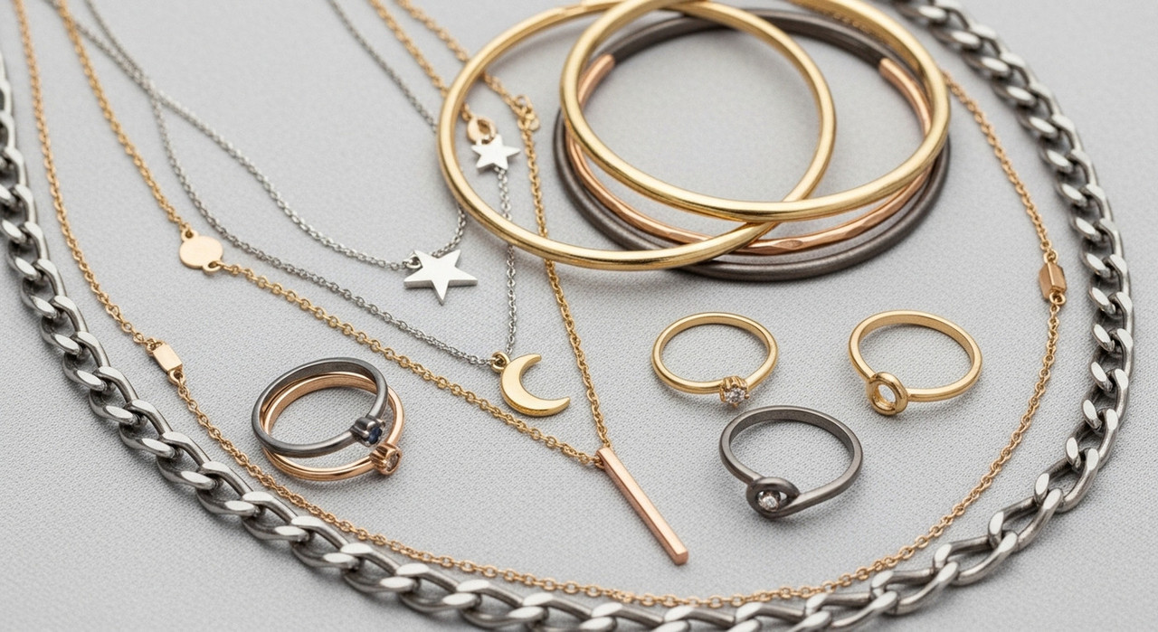 Набор цепей, колец и браслетов