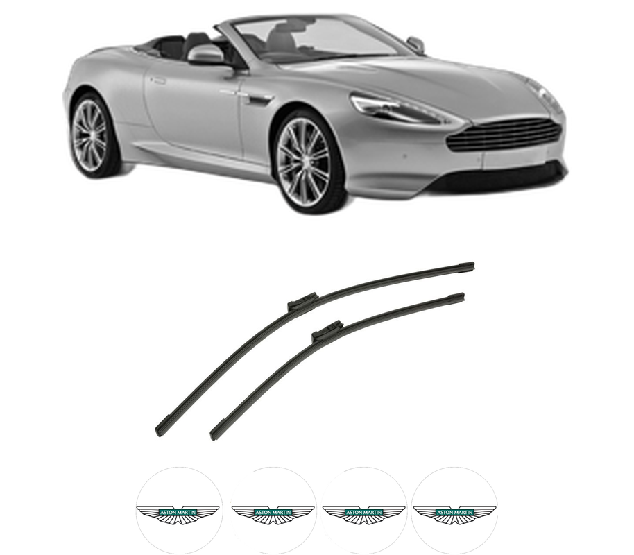 Set stergatoare auto ASTON MARTIN VIRAGE Volante din 2011-2012, pentru parbriz auto, 2 bucati, Bosch Aerotwin, din cauciuc siliconat rezistent, 4 Stickere Auto ASTON MARTIN