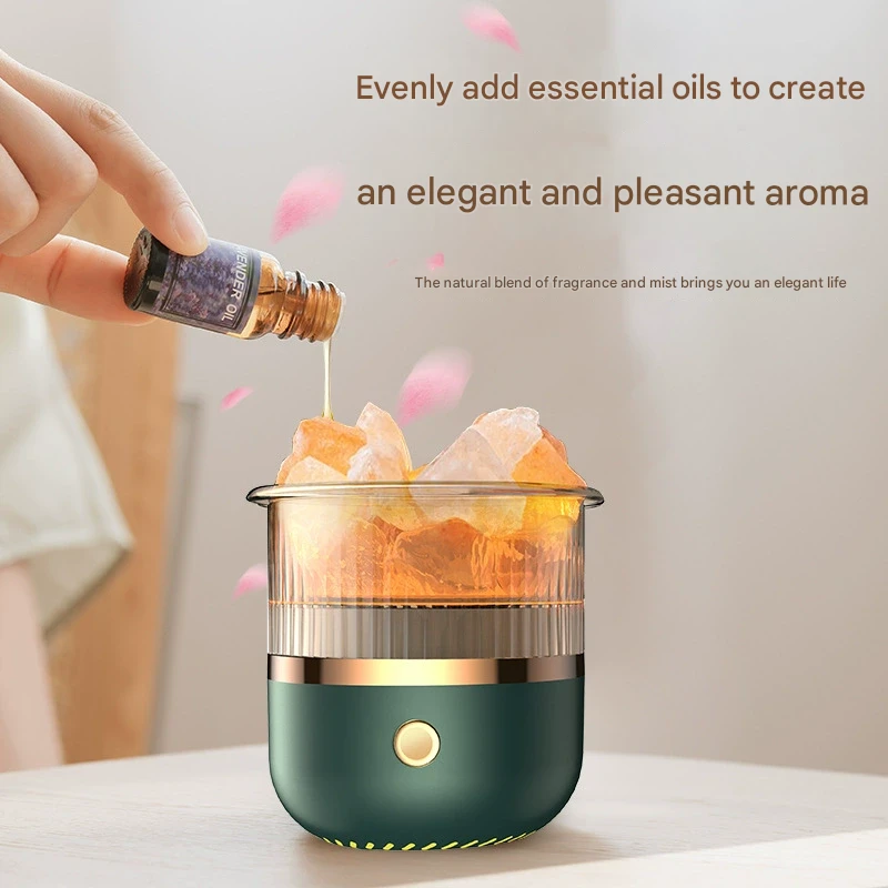 Crystal Humidifier with LED Light - Aromatherapy Diffuser for Home - White