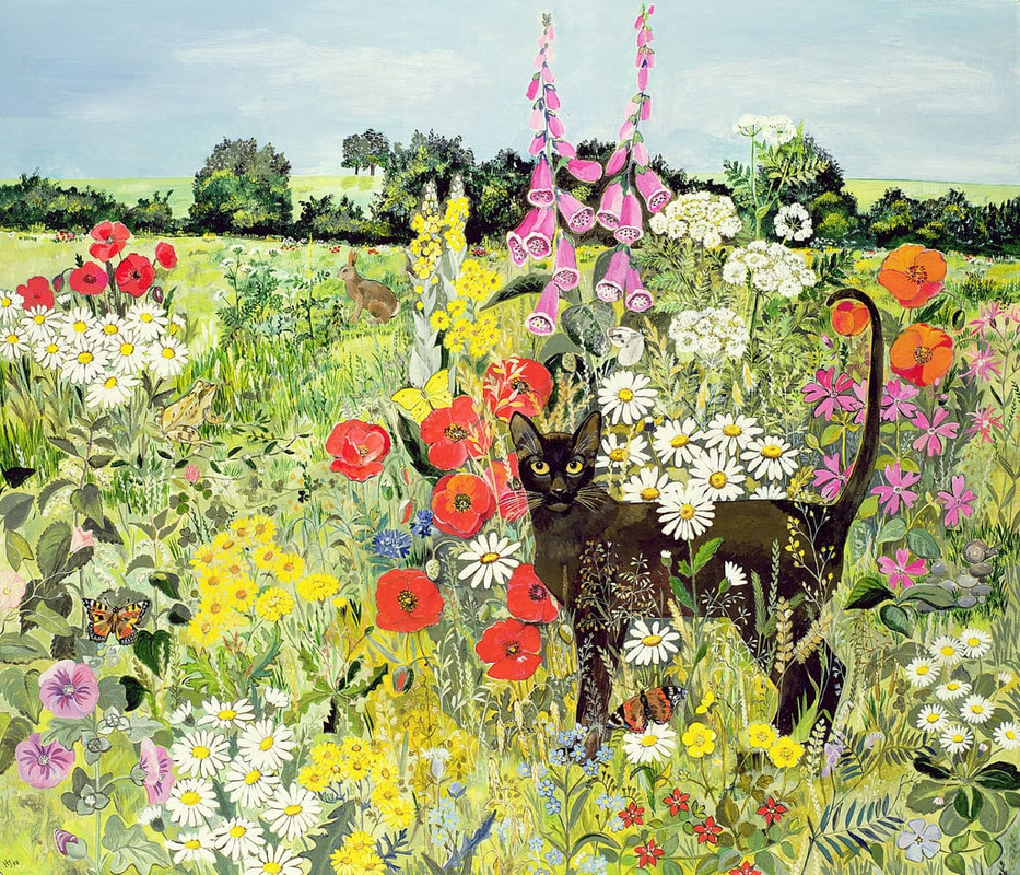 Hilary-Jones-Summer-Cat-Meister-Drucke-550278